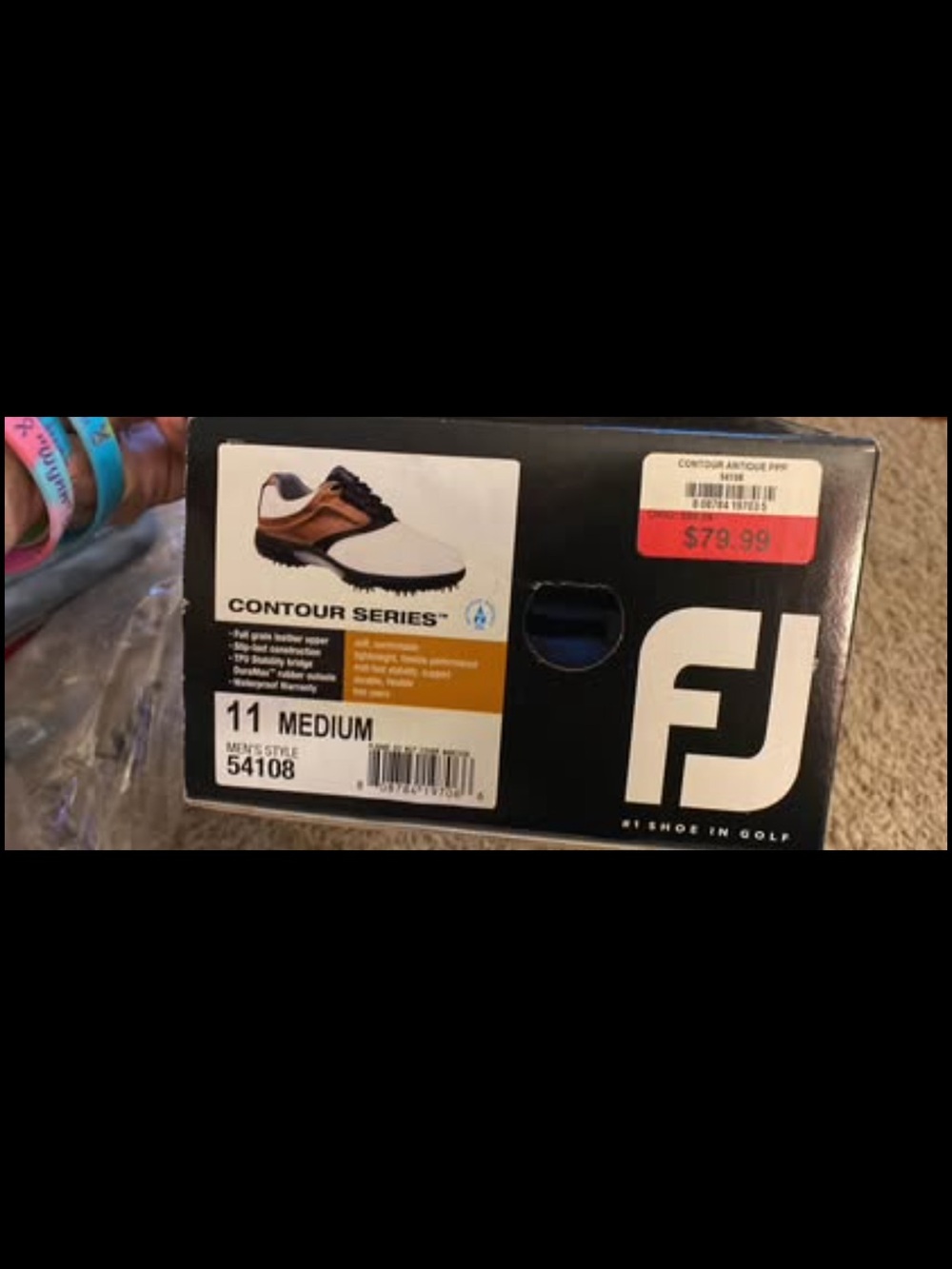 FootJoy Men’s White, Brown & Black Golf Shoes - Picture 4 of 4